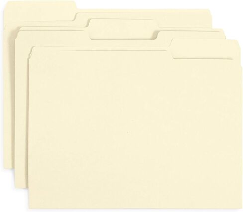Blue Summit Supplies 100 White File Folders, 1/3 Cut Tab with Assorted Positions, Letter Size, Great for Organizing and Easy File Storage, 100 Pack in Saudi Arabia