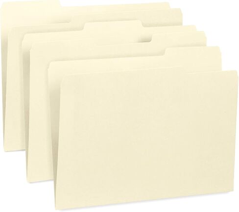 Blue Summit Supplies 100 White File Folders, 1/3 Cut Tab with Assorted Positions, Letter Size, Great for Organizing and Easy File Storage, 100 Pack in Saudi Arabia