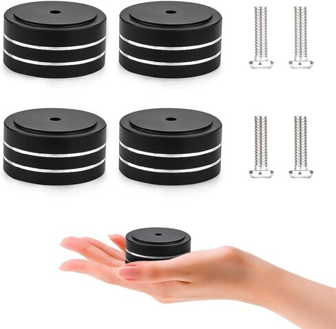 Audiocrast 4X Silver HiFi Speaker Isolation Feet Pad, Aluminum 40x20mm Audio Stand Feet Amplifier Shock Absorber Non-Slip Hi-End Vibration Dampener Floor Protector for Subwoofer DAC CD Turntable Amp in Kuwait