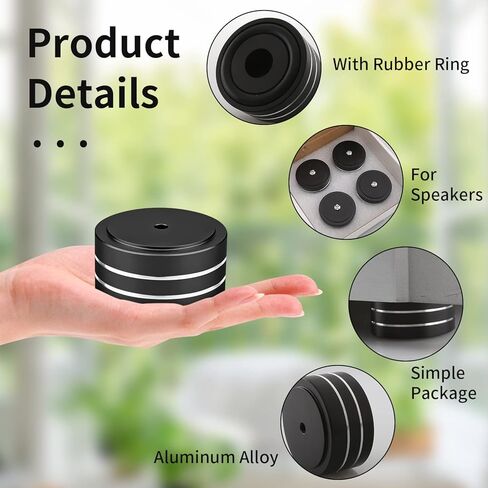 Audiocrast 4X Silver HiFi Speaker Isolation Feet Pad, Aluminum 40x20mm Audio Stand Feet Amplifier Shock Absorber Non-Slip Hi-End Vibration Dampener Floor Protector for Subwoofer DAC CD Turntable Amp in Kuwait
