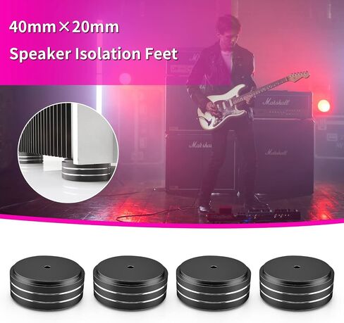 Audiocrast 4X Silver HiFi Speaker Isolation Feet Pad, Aluminum 40x20mm Audio Stand Feet Amplifier Shock Absorber Non-Slip Hi-End Vibration Dampener Floor Protector for Subwoofer DAC CD Turntable Amp in Kuwait