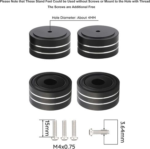 Audiocrast 4X Silver HiFi Speaker Isolation Feet Pad, Aluminum 40x20mm Audio Stand Feet Amplifier Shock Absorber Non-Slip Hi-End Vibration Dampener Floor Protector for Subwoofer DAC CD Turntable Amp in Kuwait