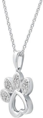 Sterling Silver 1/10cttw Natural Round-Cut Diamond (J-K Color, I2-I3 Clarity) Elephant Pendant-Necklace,18" in Kuwait