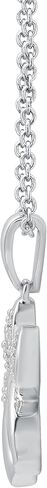 Sterling Silver 1/10cttw Natural Round-Cut Diamond (J-K Color, I2-I3 Clarity) Elephant Pendant-Necklace,18" in Kuwait