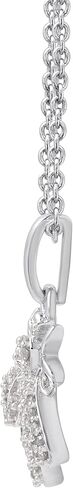 Sterling Silver 1/10cttw Natural Round-Cut Diamond (J-K Color, I2-I3 Clarity) Elephant Pendant-Necklace,18" in Kuwait