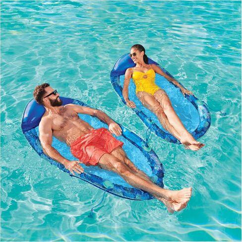 Swimways Elite Spring Float Hammock Pool Lounger, Inflatable Pool Floats Adult with Fast Inflation, Pool Hammock for Adults up to 250 lbs in Saudi Arabia