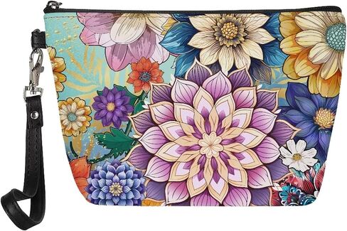Cozeyat Blue Butterflies Cosmetic Bag Butterflies Gifts PU Leather Makeup Pouch Waterproof Toiletry Pouch for Women Girls in Kuwait