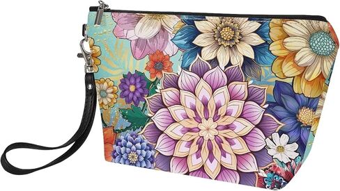 Cozeyat Blue Butterflies Cosmetic Bag Butterflies Gifts PU Leather Makeup Pouch Waterproof Toiletry Pouch for Women Girls in Kuwait