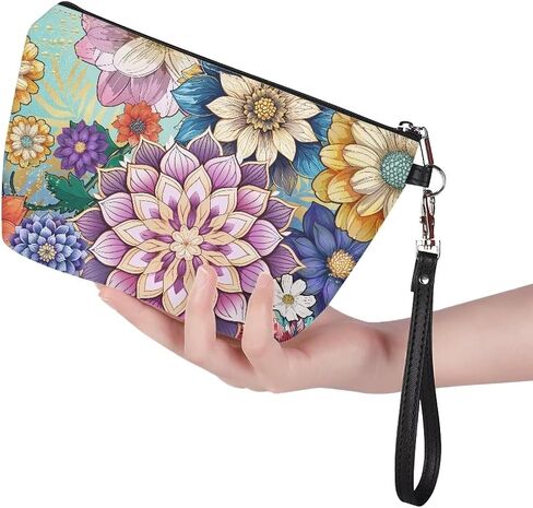 Cozeyat Blue Butterflies Cosmetic Bag Butterflies Gifts PU Leather Makeup Pouch Waterproof Toiletry Pouch for Women Girls in Kuwait
