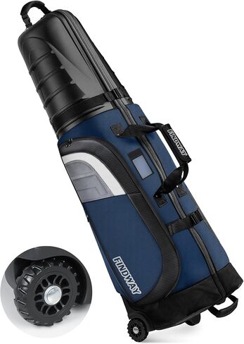 حقائب سفر Findway Golf لشركات الطيران ذات العجلات وحافظة صلبة من ABS، تحمي الأندية الخاصة بك، قماش أكسفورد مقاوم للماء 1680D وعجلات خزان كبيرة الحجم، خفيفة الوزن وسهلة المناورة in Kuwait