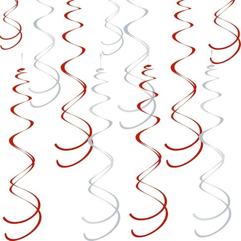 Gold Ceiling Swirl Foil Decorations Hanging Plastic Streamer Themed Swirl Party Decoration for Wedding Thanksgiving Day Graduation Celebration, Pack of 28 in Kuwait