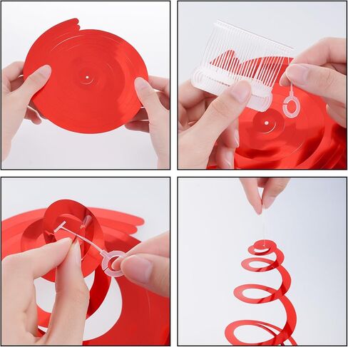 Gold Ceiling Swirl Foil Decorations Hanging Plastic Streamer Themed Swirl Party Decoration for Wedding Thanksgiving Day Graduation Celebration, Pack of 28 in Kuwait