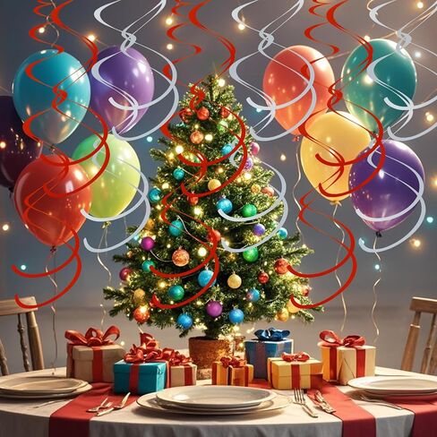 Gold Ceiling Swirl Foil Decorations Hanging Plastic Streamer Themed Swirl Party Decoration for Wedding Thanksgiving Day Graduation Celebration, Pack of 28 in Kuwait