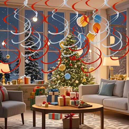 Gold Ceiling Swirl Foil Decorations Hanging Plastic Streamer Themed Swirl Party Decoration for Wedding Thanksgiving Day Graduation Celebration, Pack of 28 in Kuwait