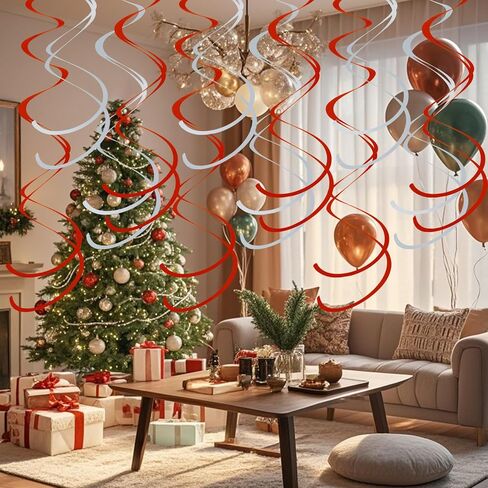 Gold Ceiling Swirl Foil Decorations Hanging Plastic Streamer Themed Swirl Party Decoration for Wedding Thanksgiving Day Graduation Celebration, Pack of 28 in Kuwait