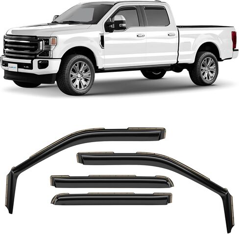 CLIM ART in-Channel Incredibly Durable Rain Guards for Chevrolet (Chevy) Silverado/GMC Sierra 2014-2018 Crew Cab, Truck Accessories, Vent Window Visors, Original Window Deflectors, 4pcs - 614224 in Saudi Arabia
