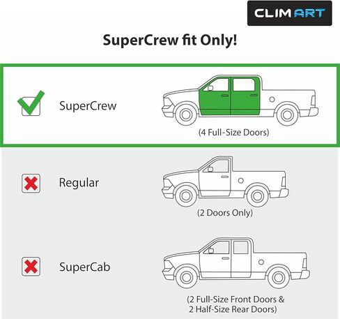 CLIM ART in-Channel Incredibly Durable Rain Guards for Chevrolet (Chevy) Silverado/GMC Sierra 2014-2018 Crew Cab, Truck Accessories, Vent Window Visors, Original Window Deflectors, 4pcs - 614224 in Saudi Arabia