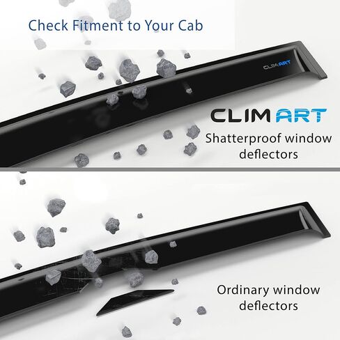 CLIM ART in-Channel Incredibly Durable Rain Guards for Chevrolet (Chevy) Silverado/GMC Sierra 2014-2018 Crew Cab, Truck Accessories, Vent Window Visors, Original Window Deflectors, 4pcs - 614224 in Saudi Arabia