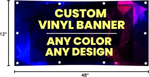 Personalized Custom Vinyl Banner Printing Indoor or Outdoor use Printed Business Event Birthday Party Large Custom for Party Decoration Factory of Stickers((1'x4') in Kuwait