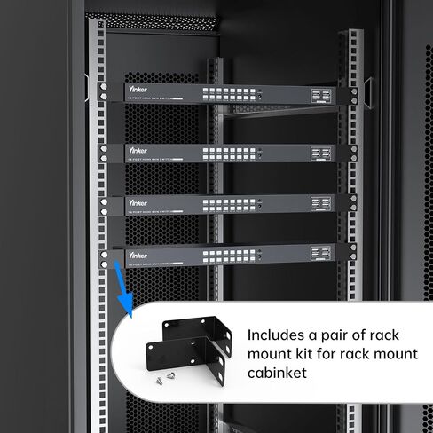 16 Port KVM Switch Console HDMI 4K@30Hz + 16-Pack Cables for Data Center IT Lap System Management, 1U Rackmount in Kuwait