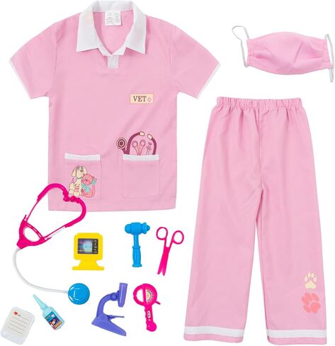 lontakids Kids Animal Doctor Role Play Costume Veterinarian Pretend Play Dress Up Set with Medical Kit in Kuwait