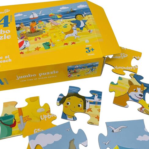 Upbounders Little Likes Kids - Splash Park Jumbo Puzzle, 48 Pieces, Beginner Jigsaw Floor Puzzle with Multicultural Family Children Preschoolers at Play, Age 4-8 in Saudi Arabia