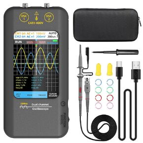 BSIDE Handheld Oscilloscope Multimeter, 10MHz Bandwidth Automotive Oscilloscope, Current Capacitance Frequency Ohm Temperature Diode Voltage Tester