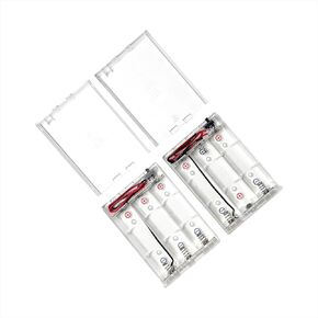 Bistook 2Pcs 21700 Battery Storage Case 3 Slots x 3.7V for 3x21700 Batteries Holder Box Container with ON/Off Leads and Switch PC Plastic Material Nickel-Plated Shrapnel Transparent case