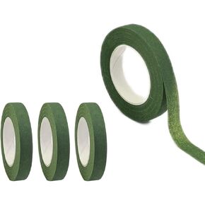 TIAMALL 6 Rolls Dark Green Floral Tapes (1/2" Wide,30Yard/Roll)