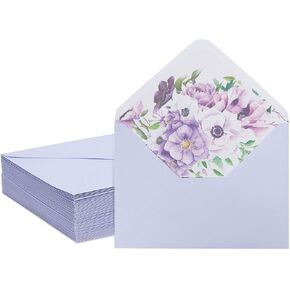 Paper Junkie Floral Envelopes for Invitations and Greeting Cards (Blush Pink, 5x7 in, 50-Pack)