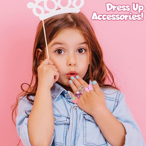 ArtCreativity Little Girls Ring Set - Set of 36 Rings for Girls - Multi-Colored Kids’ Rings in Heart Window Box - Little Girls Jewelry for Dress Up and Accessorizing - Adjustable Rings for Ages 4-10 in Saudi Arabia
