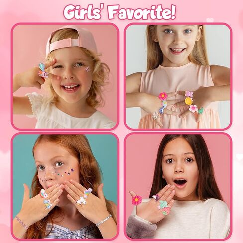 ArtCreativity Little Girls Ring Set - Set of 36 Rings for Girls - Multi-Colored Kids’ Rings in Heart Window Box - Little Girls Jewelry for Dress Up and Accessorizing - Adjustable Rings for Ages 4-10 in Saudi Arabia