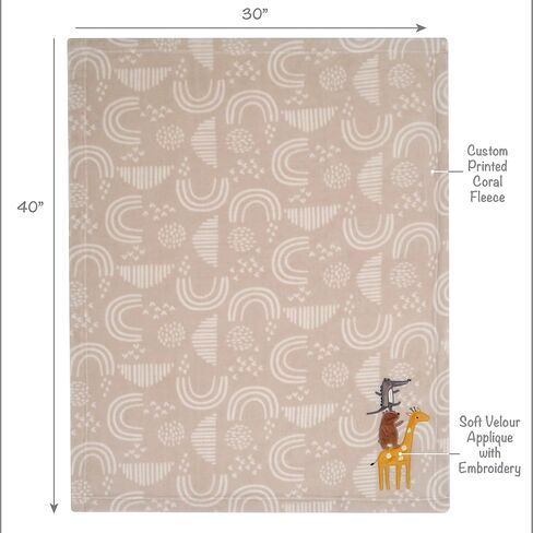 Lambs & Ivy Goodnight Moon Gray Appliqued and Embroidered Fleece Baby Blanket in Saudi Arabia