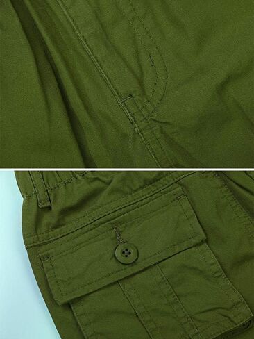 Boys' Pull on Cargo Pants Elastic Waist Casual Cotton Uniform Multi-Pockets Trousers Black Tag 150CM-10-11 Years in Saudi Arabia