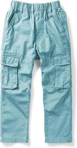Boys' Pull on Cargo Pants Elastic Waist Casual Cotton Uniform Multi-Pockets Trousers Black Tag 150CM-10-11 Years in Saudi Arabia