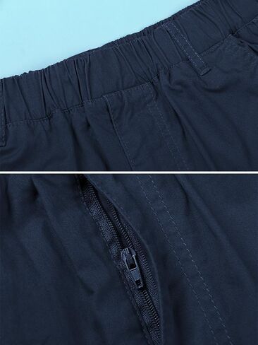 Boys' Pull on Cargo Pants Elastic Waist Casual Cotton Uniform Multi-Pockets Trousers Black Tag 150CM-10-11 Years in Saudi Arabia