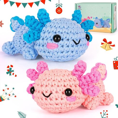 Crochet Kit for Beginners, Crochet Starter Kit w Step-by-Step Video Tutorials, Beginner Crochet Kit for Adults Kids Women Men Complete Kit Included (Otter Mom and Baby) in Saudi Arabia