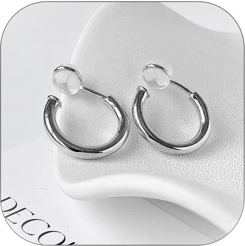 ALRNBY 2Pairs Chunky Ear Cuff Earrings for Women Gold Silver Hoop Ear Cuff Earrings Men Gift in Saudi Arabia