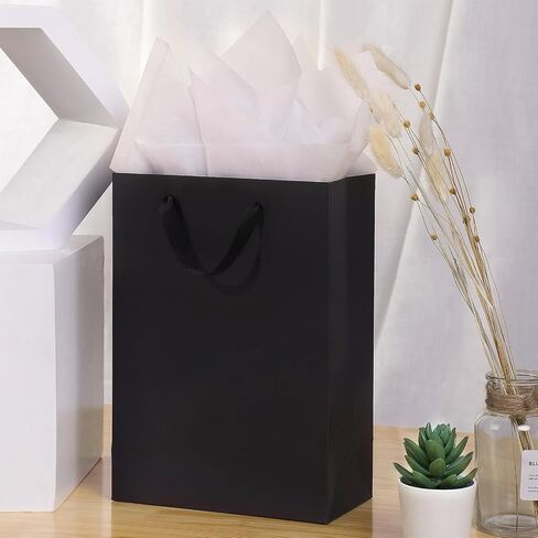 SHIPKEY 10 Pack Aquamarine Green Gift Bags with Tissue Paper | 8x4x11inch Bridesmaid Gift Bags, Wedding Gift Bags, Medium Gift Bags in Saudi Arabia