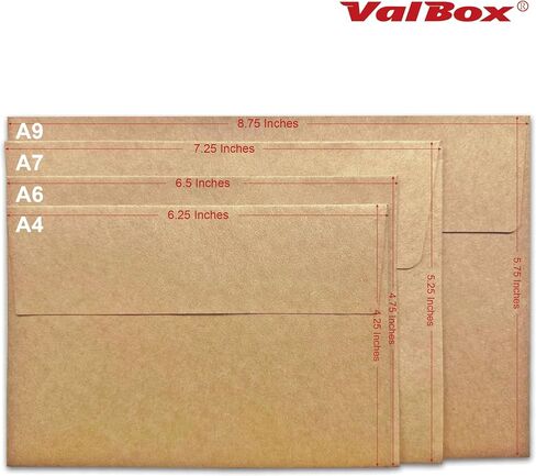 مظاريف دعوة ValBox A9 250 الكمية 5-3/4 × 8-3/4 بوصة ختم ذاتي للدعوات والصور والزفاف وبطاقات معايدة استحمام الطفل والإعلانات - 5. 75 × 8. 75 بوصة in Kuwait