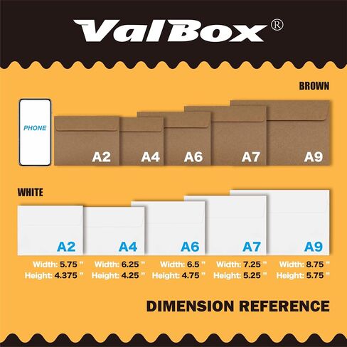 مظاريف دعوة ValBox A9 250 الكمية 5-3/4 × 8-3/4 بوصة ختم ذاتي للدعوات والصور والزفاف وبطاقات معايدة استحمام الطفل والإعلانات - 5. 75 × 8. 75 بوصة in Kuwait