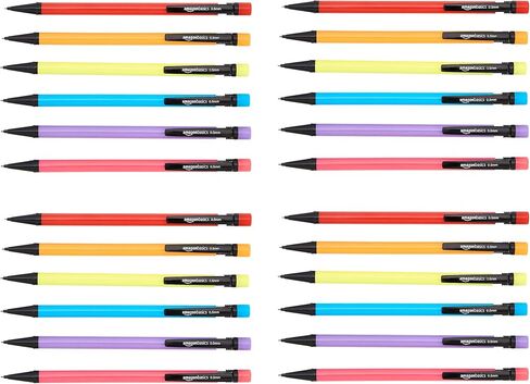 Amazon Basics Mechanical Pencils, Medium Point (0.7 mm) - 24-Pack, Multicolor in Saudi Arabia
