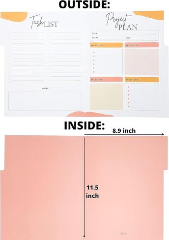 مجلدات ملفات المشروع 24 حزمة - مجلدات ملفات لطيفة ملونة، أدوات إدارة المشروع، مجلد المهام - مجلد مشروع ذو 6 ألوان قابل للعكس، منظم إدارة المشروع، مجلدات المكتب - 11.5 × 8.9 بوصة in Kuwait