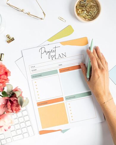 مجلدات ملفات المشروع 24 حزمة - مجلدات ملفات لطيفة ملونة، أدوات إدارة المشروع، مجلد المهام - مجلد مشروع ذو 6 ألوان قابل للعكس، منظم إدارة المشروع، مجلدات المكتب - 11.5 × 8.9 بوصة in Kuwait