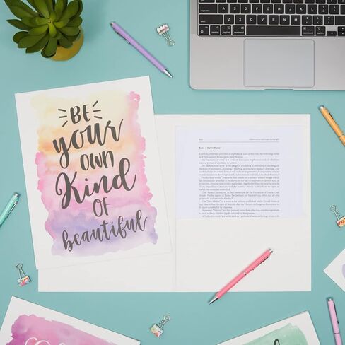 12 Pack Succulent 2 Pocket Folders for School, Cactus Office Supplies, Letter Size (9.25 x 12 in) in Kuwait