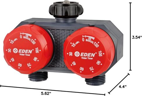Eden 25118 1-Zone Mechanical Watering Timer, Red, Grey in Kuwait