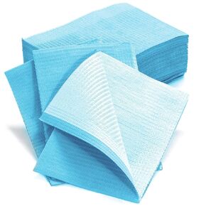 Diamond Embossed Dental Bibs 13"x18" - 3 Ply Waterproof Tattoo Bib Sheet for Patients - Dentist or Medical Tray Cover and Nail Table Cover Supplies, (125P, Pink)