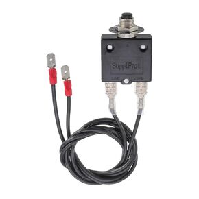 HUAREW Push Button Circuit Breaker 3 Amp, Fuse Tester Manual Reset 32V, Low Voltage Protection, with 18 AWG Wires、Hex Nut、Grip Nut Ring