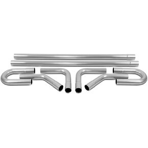 DNA MOTORING 8Pcs 2 Inches Stainless Steel DIY Custom Exhaust Tubing Mandrel Bend Pipes Straight & U-Bend Kit, Universal Fit, ZTL-20SS-8P