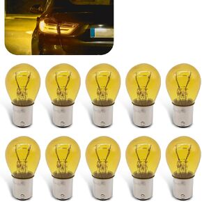 10 PCS Car 1157 P21/5W S25 BAY15D Light Bulb, Double Tail High and Low Brake Light Bulb Turn Signal Light Bulb LongerLife Replacement, Universal Halogen Brake Tail Light Parking Light (Red)